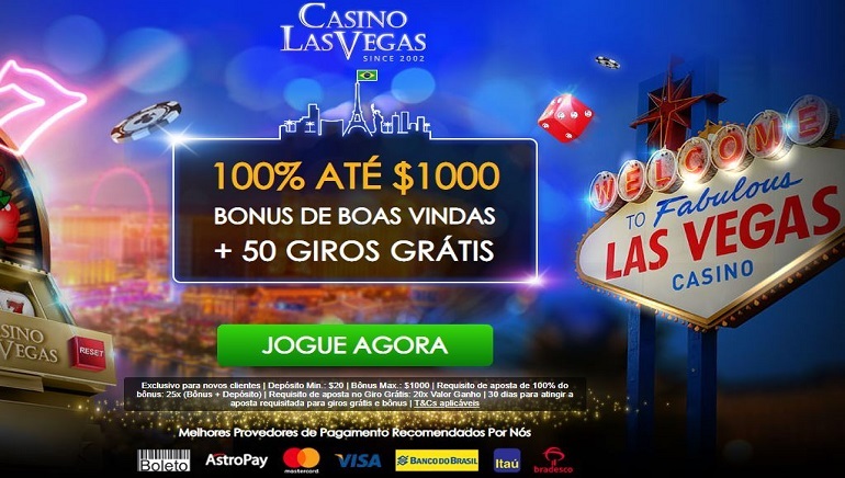 Casino Las Vegas Oferece Bônus de Boas-Vindas de 100% até $ 1.000