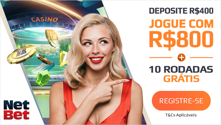 Receba até R$ 800 e 10 Jogadas Grátis no NetBet Casino