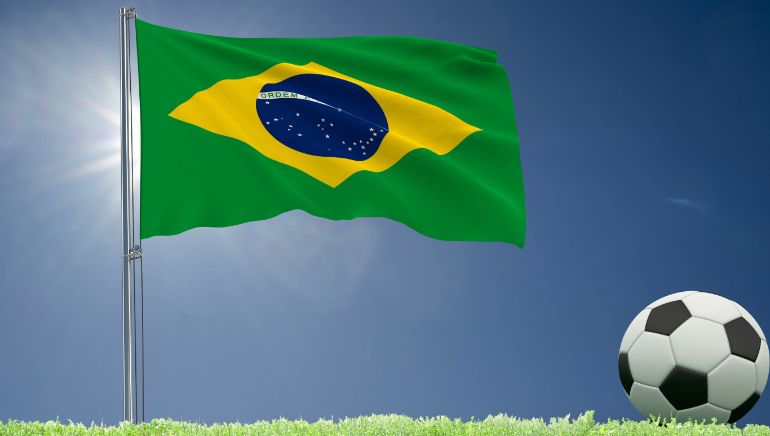 Bandeira do Brasil e futebol