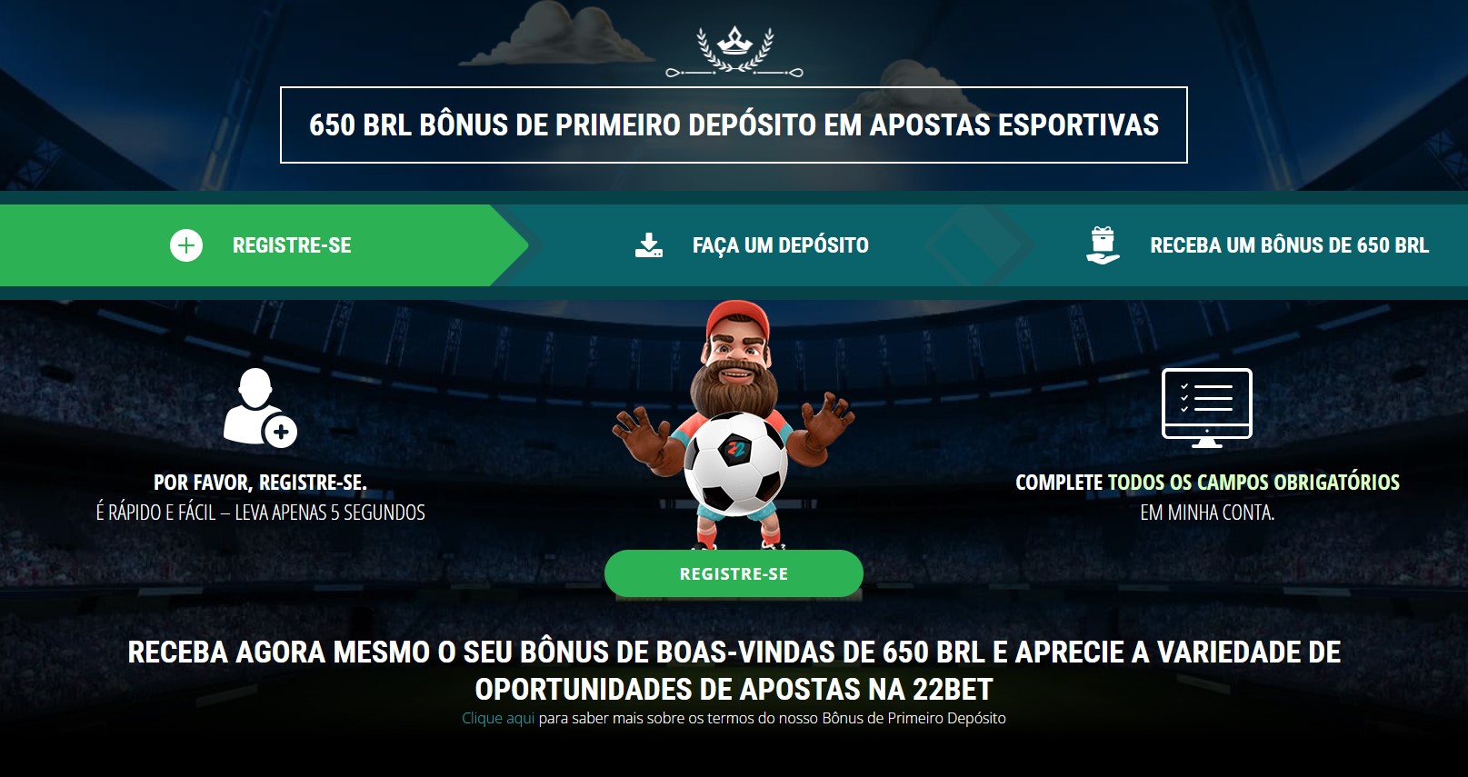22Bet Sports Brazil Bonus